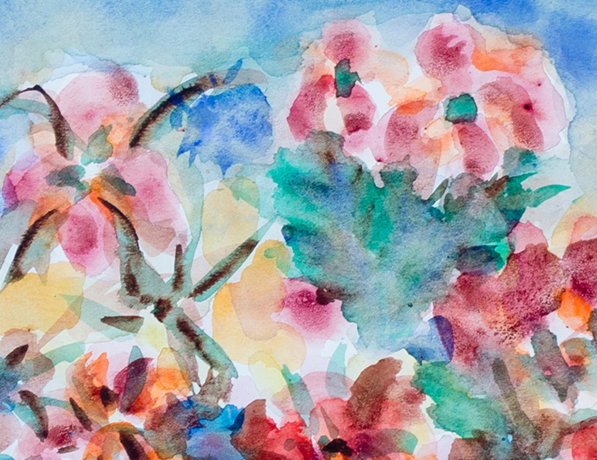 Aquarelle impressionniste originale « Floral Fantasy » signée par David Barnett en vente 2