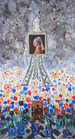 "Homage to Vermeer and the Girl with the Pearl Earring," signed by David Barnett