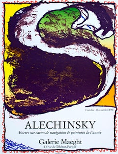 ""Encres sur cartes de Navigation & peintures de l'annee", Litho von Alechinsky