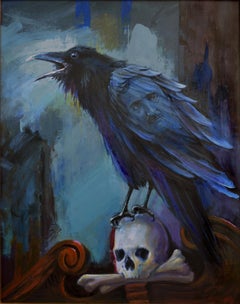"Quoth The Raven Nevermore, " Oil on Panel by Thomas Nevermore