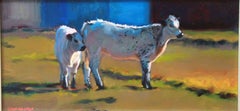 "Safe with Mama, " Oil on Board Farm Animal Portrait signed by Cathryn Ruvalcaba