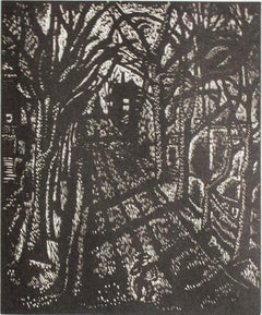 Vintage "Trees, " Landscape Wood Engraving by Betsy Ritz Friebert