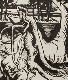 "Flood Waters, " Landscape Wood Engraving by Harold Wescott