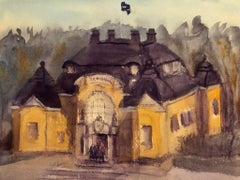 "Haga Tingshul Stockholm (Sweden)," Aquarelle - Paysage urbain de Julia Taylor