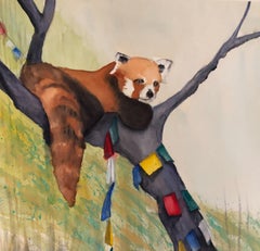 "The Escape Artist, " Watercolor on Paper Portrait of Red Panda by Julia Taylor