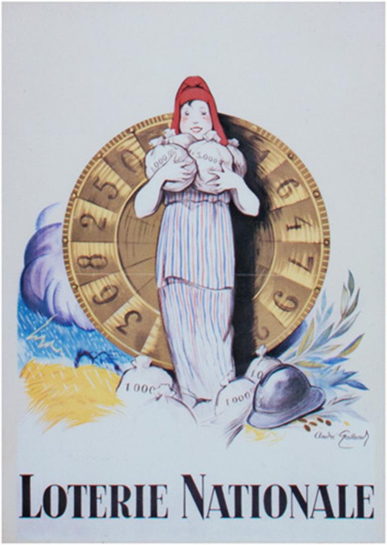 ""Loterie Nationale", Giclee-Druck auf Papier nach Litho-Plakat von Andre Galland