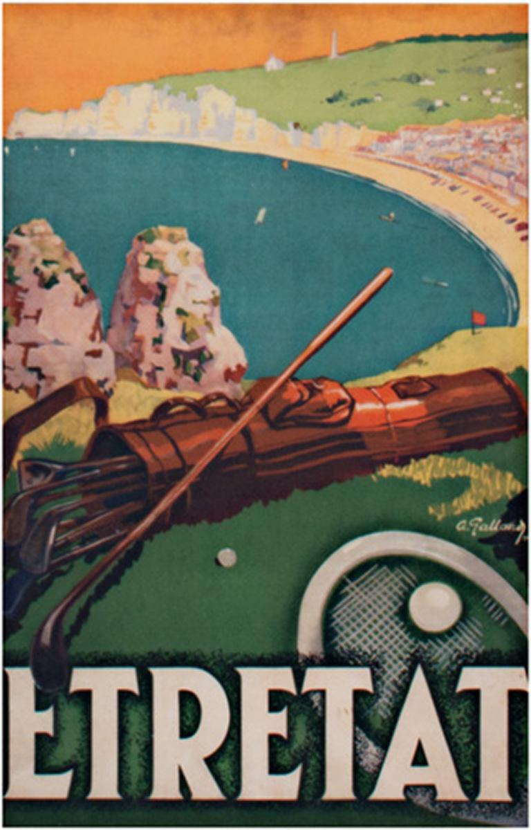 „Etretat“, „ Giclee-Druck auf Papier nach Litho-Poster von Andre Galland, ca. 1920er Jahre 