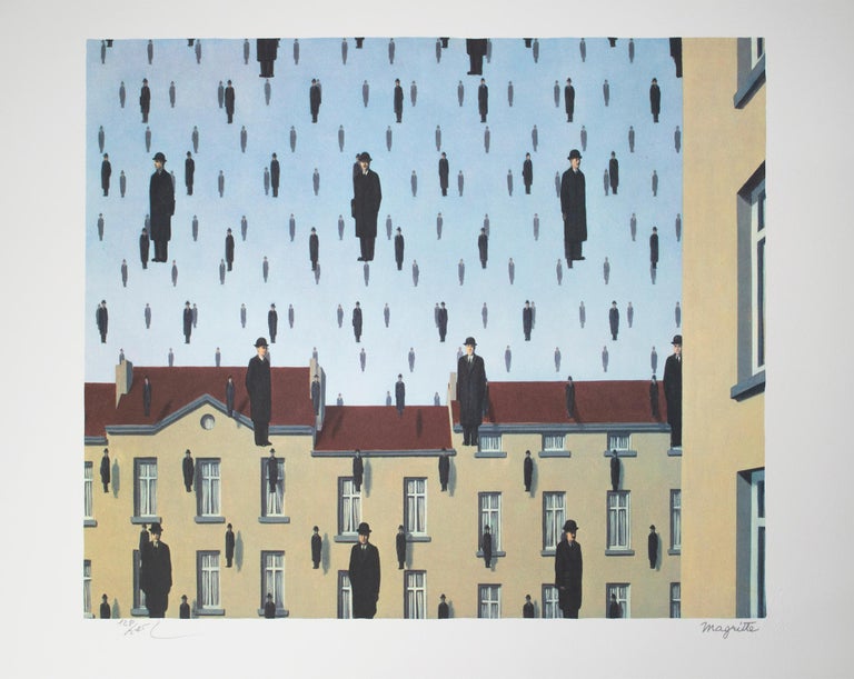 René Magritte "Golconde (Golconda)," Color Lithograph