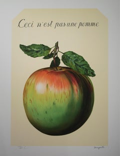 „Ceci n'est pas un pomme (Dies ist kein Apfel):: Lithographie nach Rene Magritte