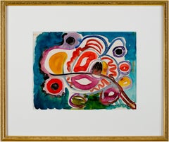 "Biomorphic Flowers" original watercolor painting by Sylvia Spicuzza