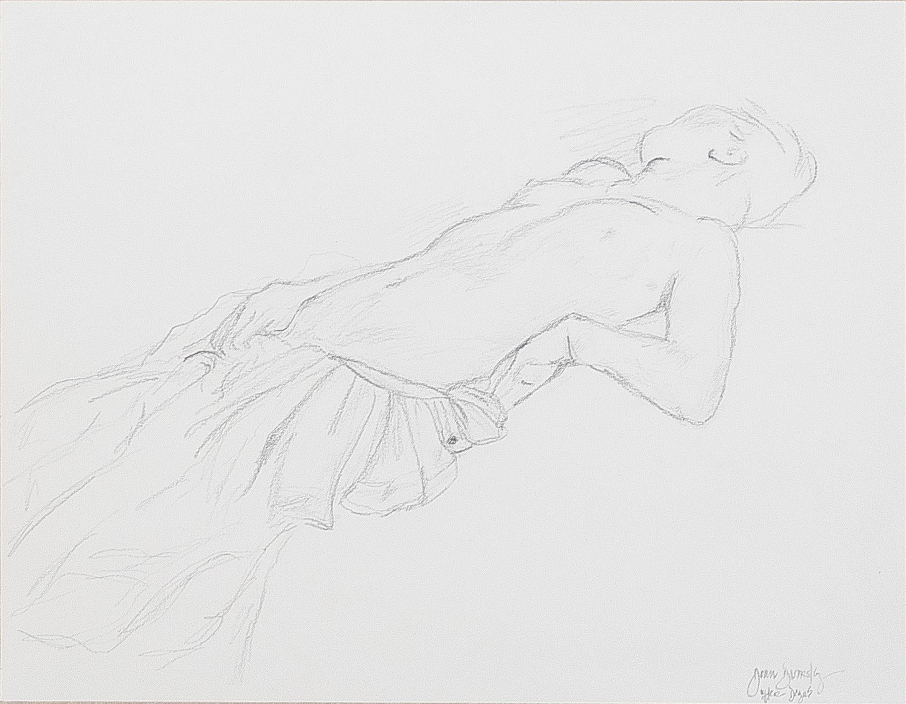 „Reclining Nude“, nach einem Studium von Degas für „Les Maheurs de la Ville d'Orleans“ – Art von Joan Dvorsky