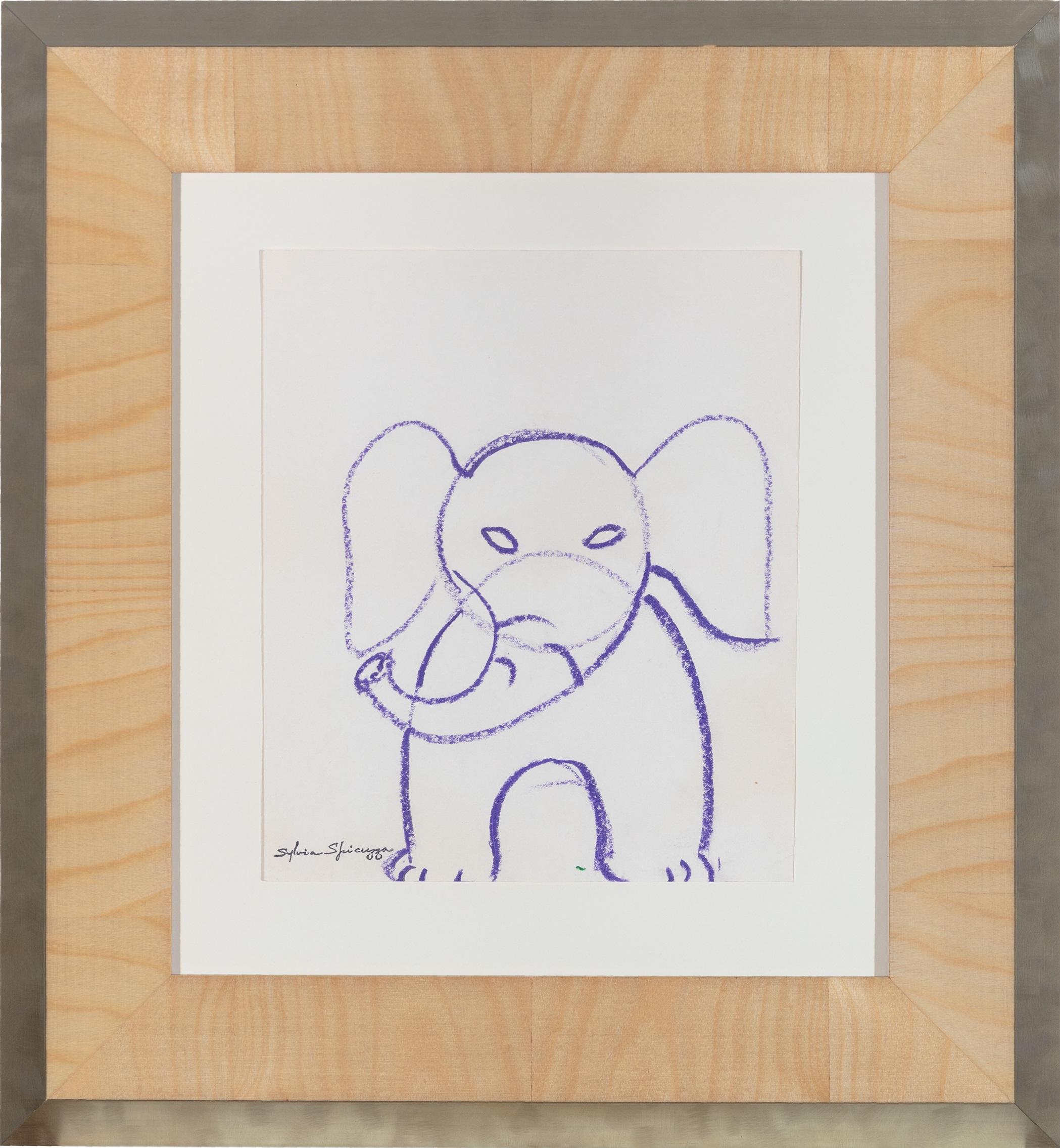 'Elephant' Pastel on Cream Wove Paper - Art by Sylvia Spicuzza