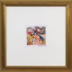 Encre et aquarelle sur papier « Abstract Butterfly » (oiseau abstrait)