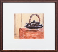 Used 'Teapot Study' Original Pastel Drawing Signed by Artist