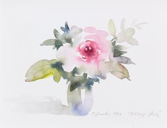 'Cabbage Rose' Original watercolor signed by Craig Lueck