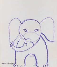 Pastel « Elephant » sur papier vélin crème