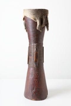 'Drum Ceremonial' Wood (Mahogany), Lizard skin