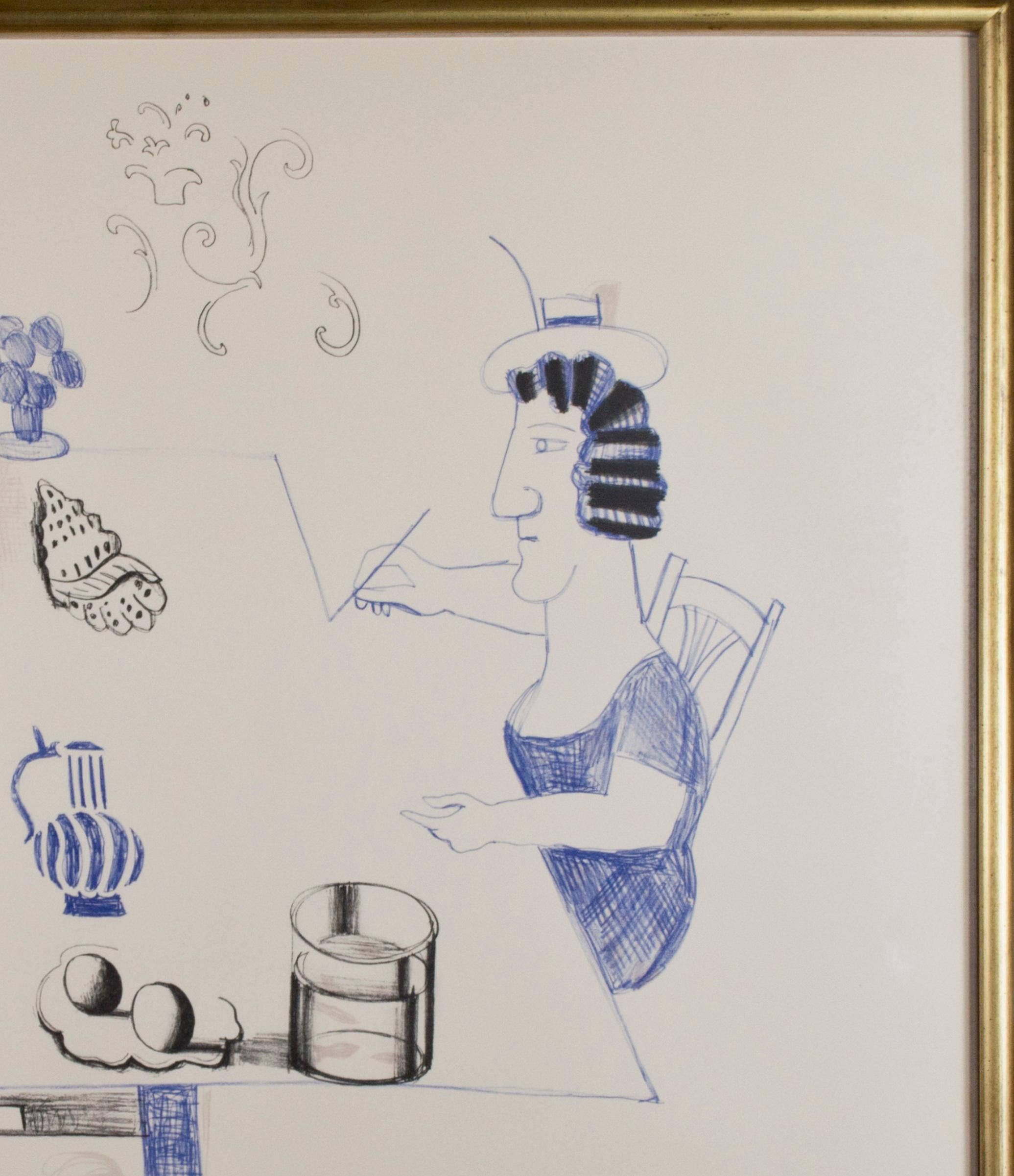 Postkartenplakat von Matisse, Ed: 80/100 - Sechs Zeichnungen Tische im Angebot 1