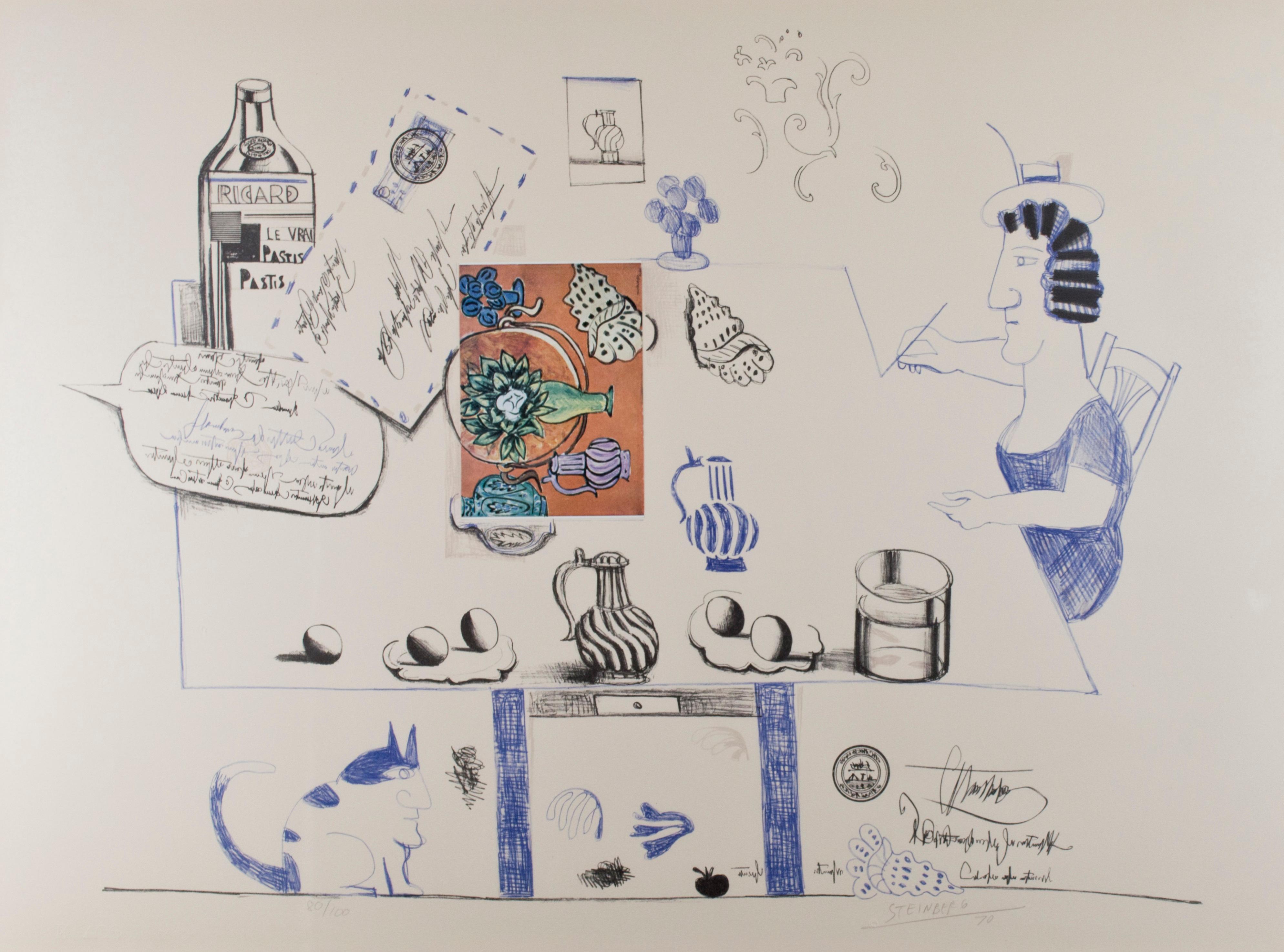 Matisse Postcard Ed: 80/100 - Six Drawings Tables - Art by Saul Steinberg