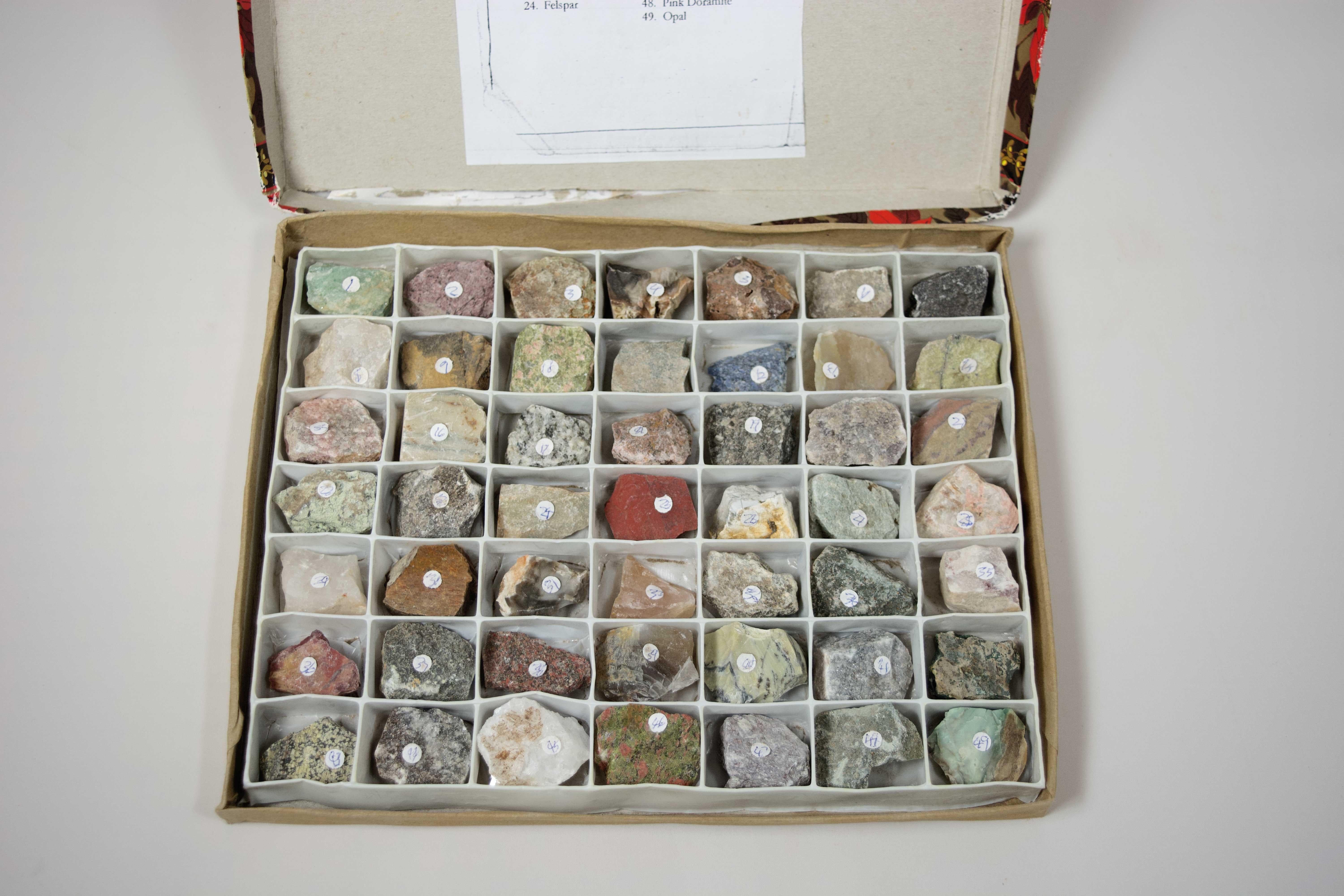 49 Shona Stone Samples with Specimen Box - Mixed Media Art by Unknown