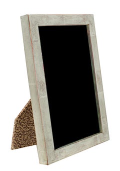 "Romanian Handmade Photo Frame, " 12K White Gold Leaf & Wood 4 x 6 in Frame