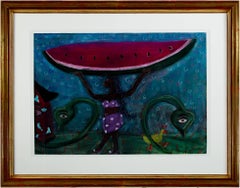 "Melon Scope," Original Pastel Drawing signed by Della Wells
