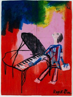 "3AM Sleepwalking Composer, " Oil Pastel signed by Reginald K. Gee