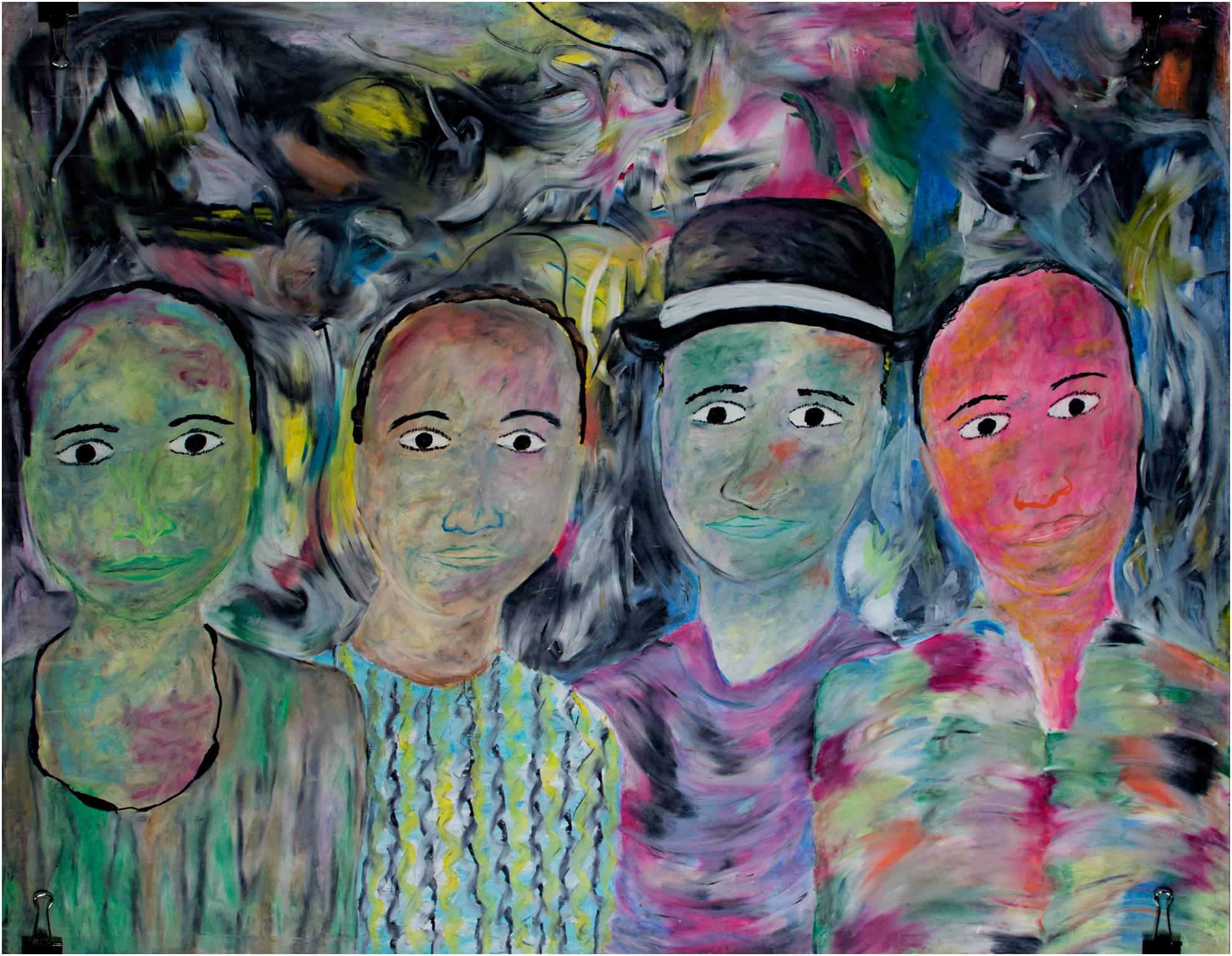 "Sincerely Yours" is an original oil pastel drawing mounted to cardboard. The artist, Reginald K. Gee, signed the piece on the back. This piece depicts four men looking out at the viewer. Each wears a colorful shirt.

30" x 40" art

Reginald K. Gee