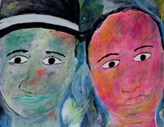 "Sincerely Yours, " Oil Pastel mounted to Cardboard signed by Reginald K. Gee