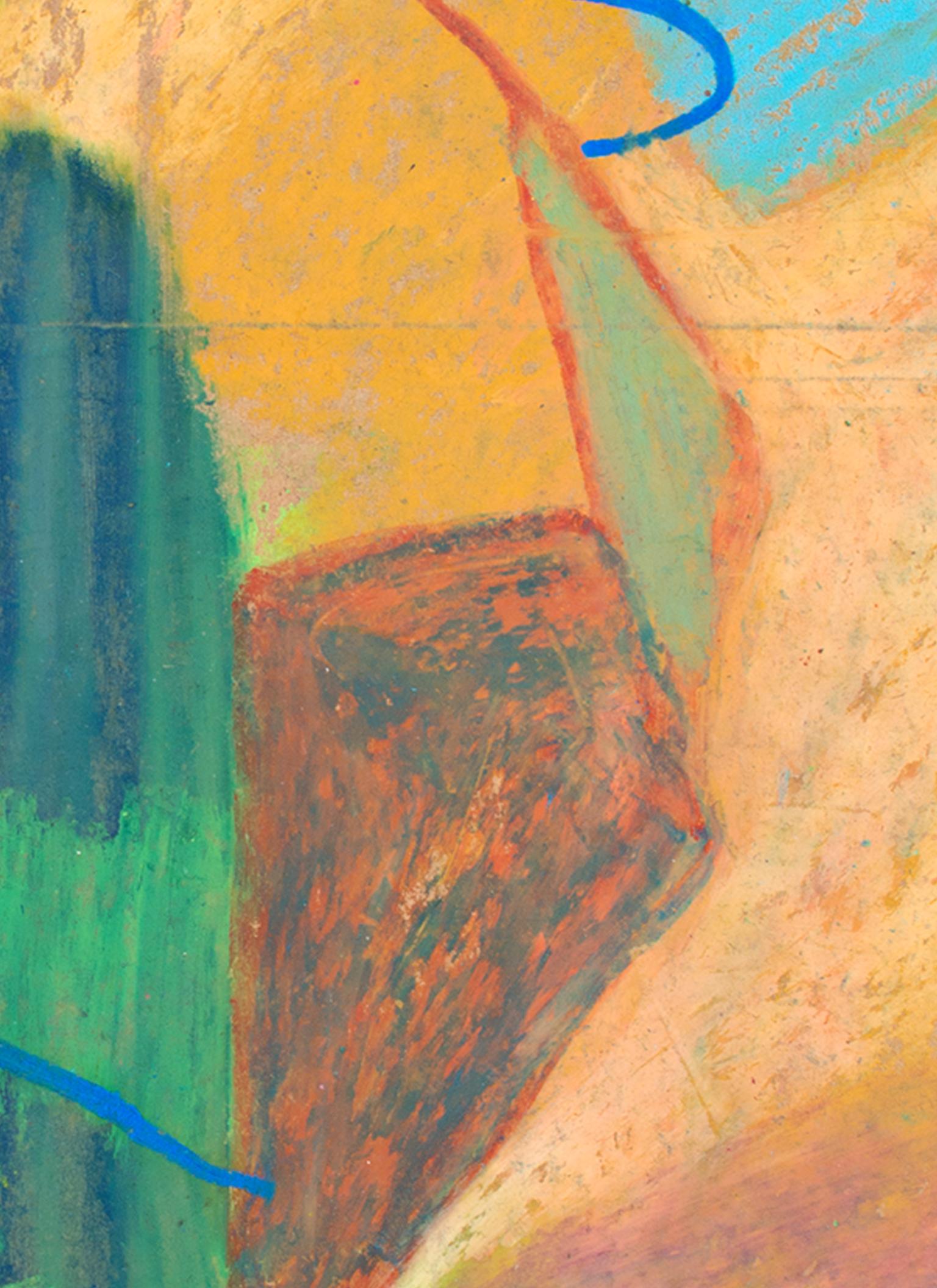 « Ulsto », pastel figuratif abstrait à l'huile signé par Reginald K. Ge - Contemporain Art par Reginald K. Gee