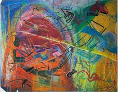 "The Mainvjine of Farsplintoc, " Abstract Oil Pastel signed by Reginald K. Gee
