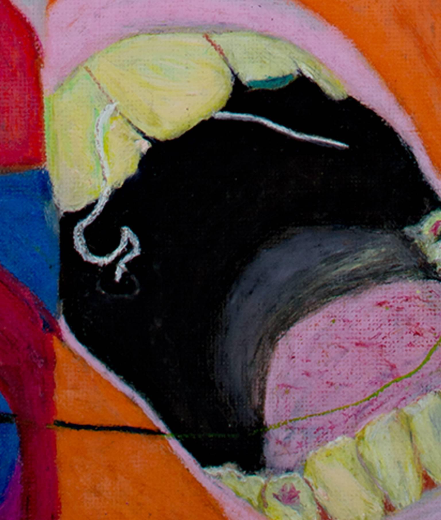 „I Don't Know Either“, Öl, Pastell auf Leinwand, Abstrakt, von Reginald K. Gee im Angebot 1