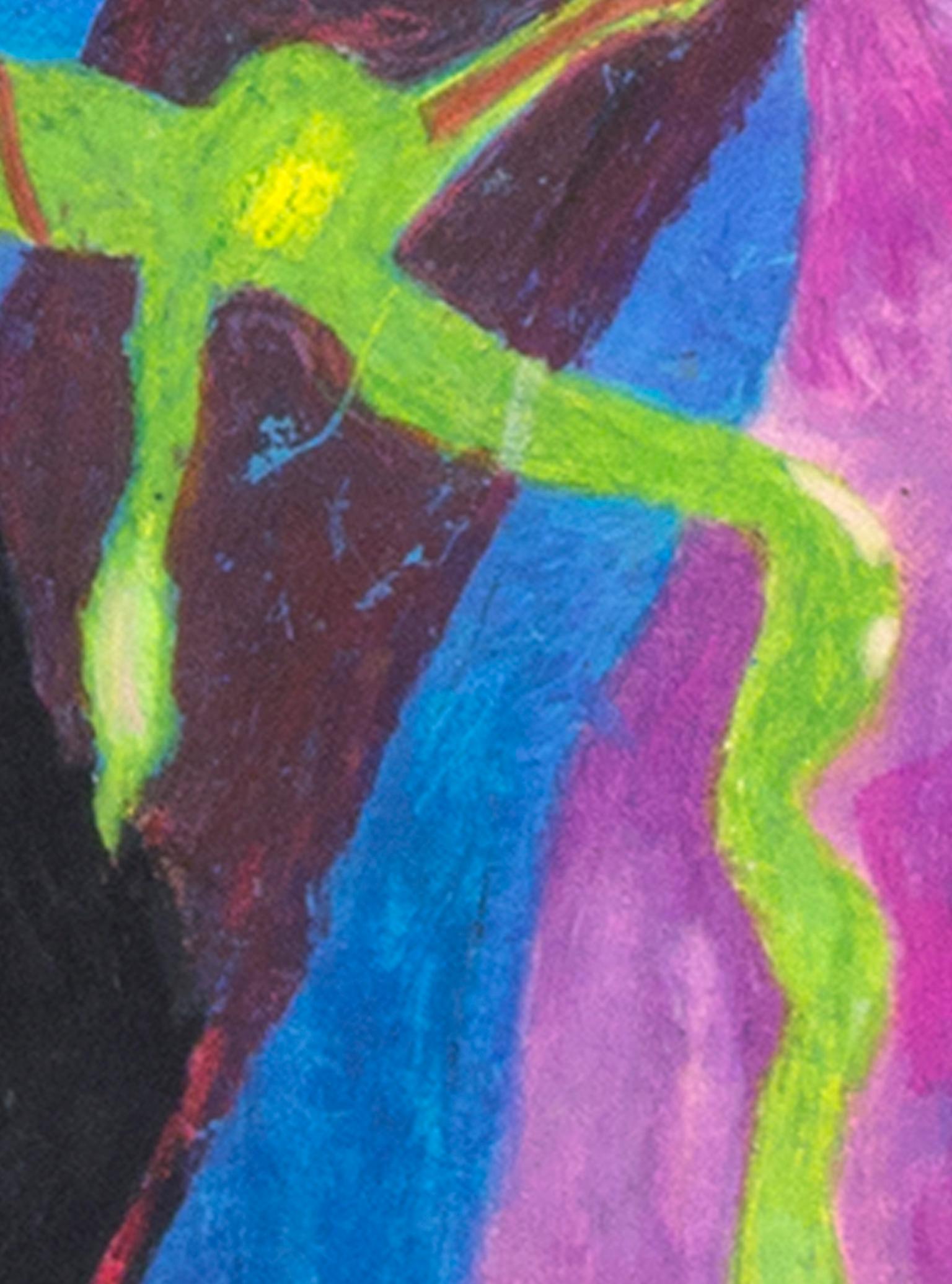 „The Sound of Color“, Ölpastell auf illustriertem Karton von Reginald K. Gee im Angebot 4