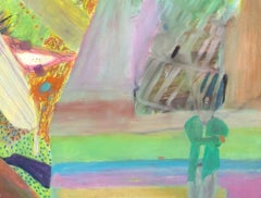 "As I Waste Time on Earth, " Oil Pastel Abstract Landscape by Reginald K. Gee