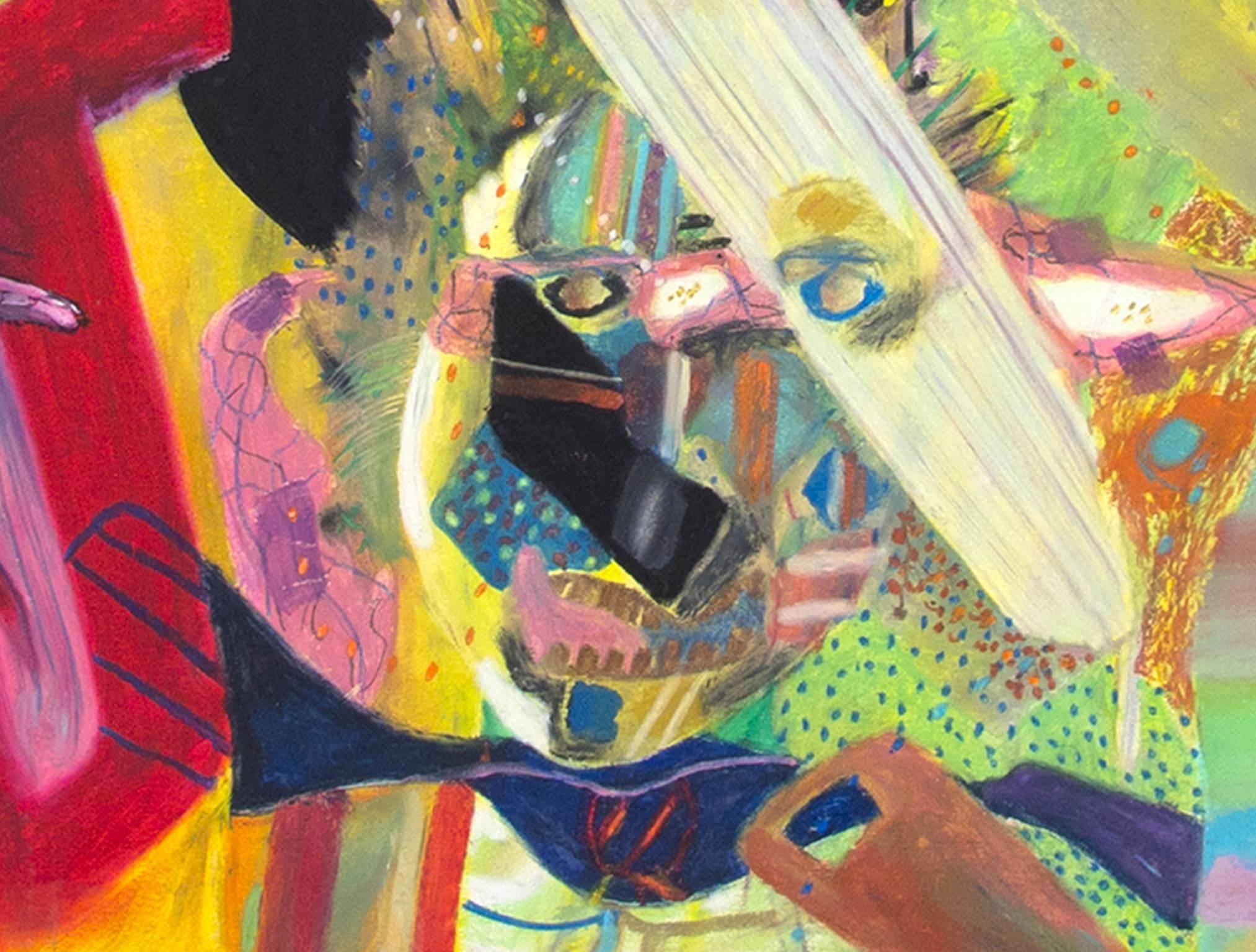 „As I Waste Time on Earth“, Öl-Pastell-Abstrakte Landschaft von Reginald K. Gee im Angebot 4