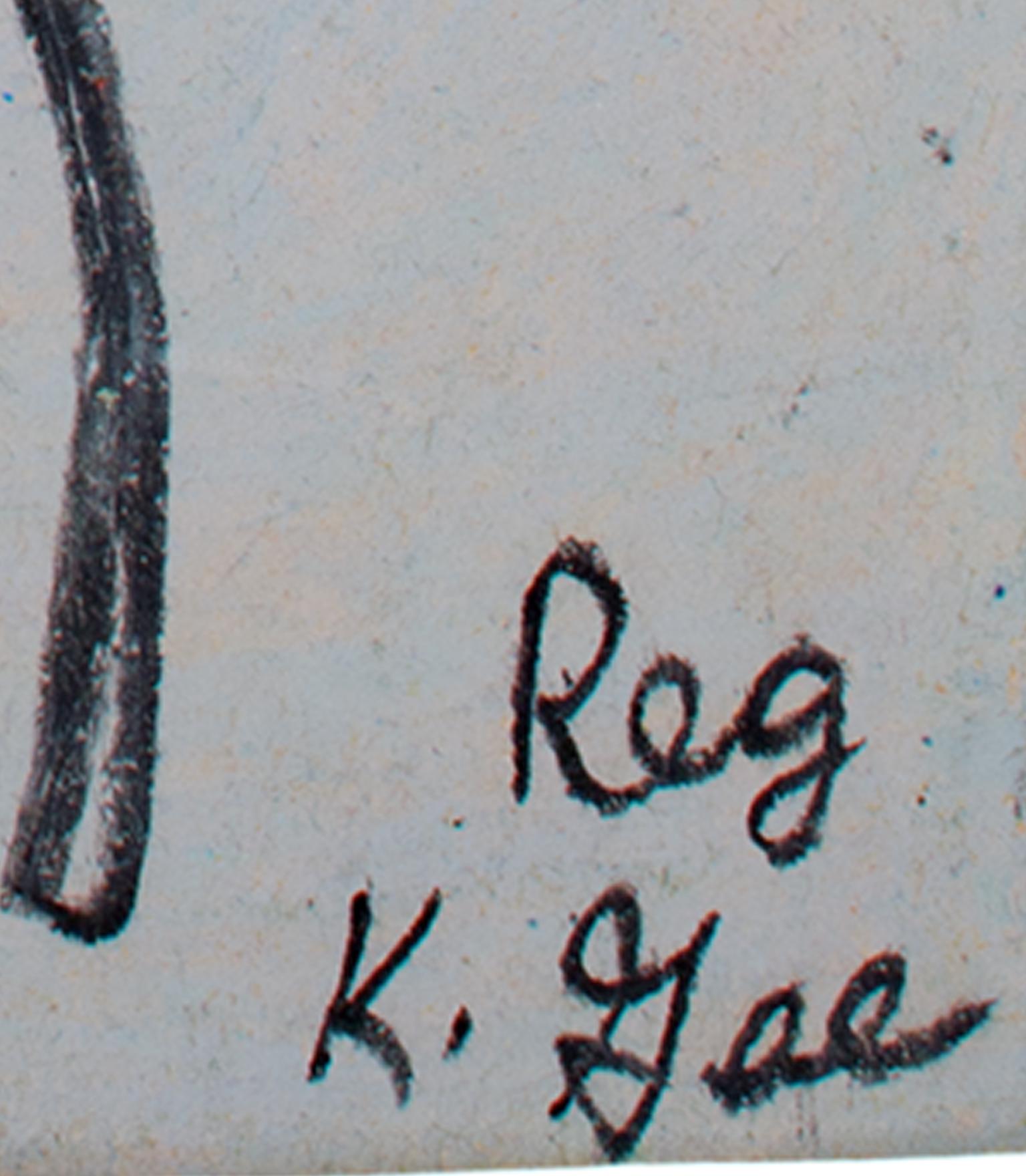 Figurative Ölpastell-Geschirrtasche „The Average Guy“ von Reginald K. Gee, signiert im Angebot 1