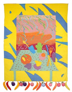 Vintage "Breakfast in Merida (Homage to Carmen Miranda), " Wool Tapestry by Joan Summers