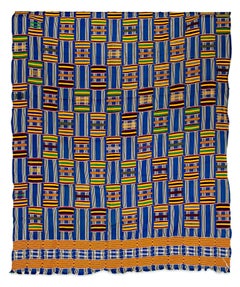 Vintage "Fabric - Ashanti Tribal Cloth, " Silk Weaving from Africa circa 1930