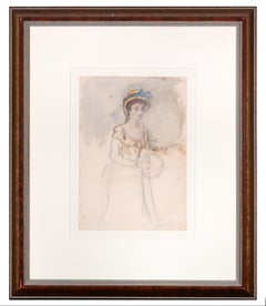 "Portrait of Young Woman with Bonnet, " Watercolor