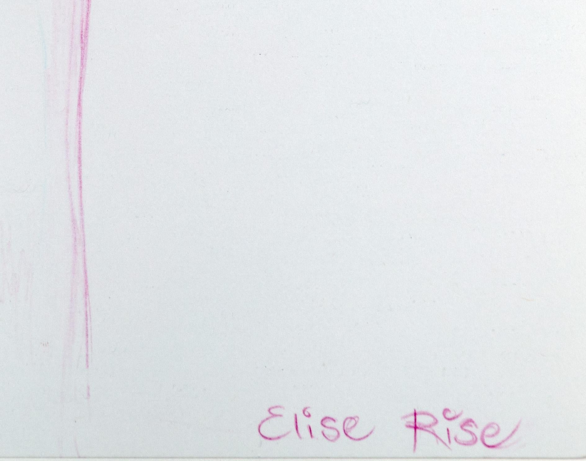 „Woman Vaping Juul II“ Original-Farbstiftzeichnung aus der Serie „Hinged“ – Art von Elise Rise