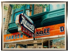 "Hansen's Rexall Drugs, " Watercolor signed by Bruce McCombs