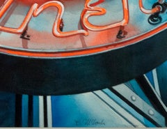 „Ellen's Diner, NYC“, fotorealistisches Aquarellgemälde, signiert von Bruce McCombs