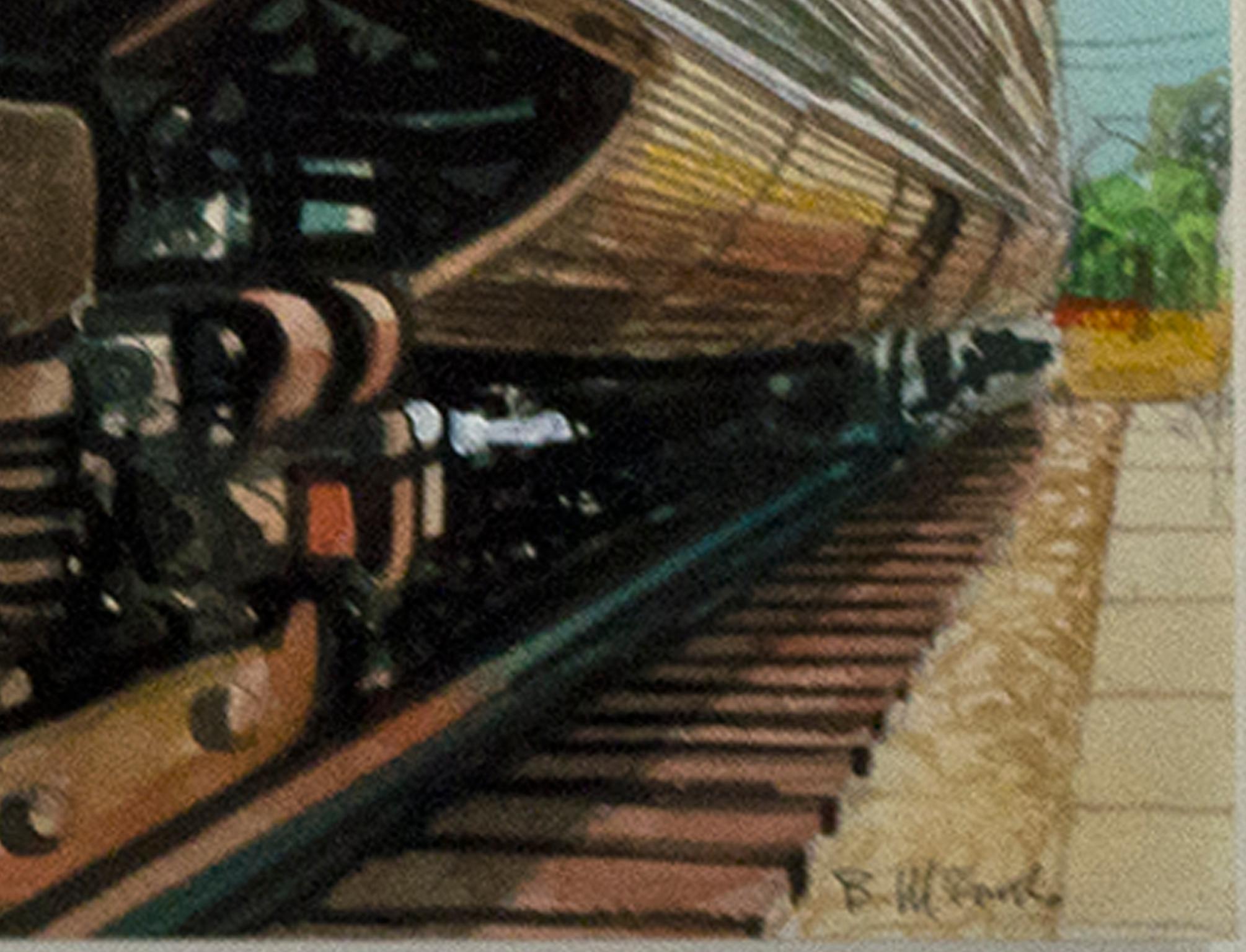 „Pioneer Zephyr“, Aquarellgemälde, signiert von Bruce McCombs im Angebot 1