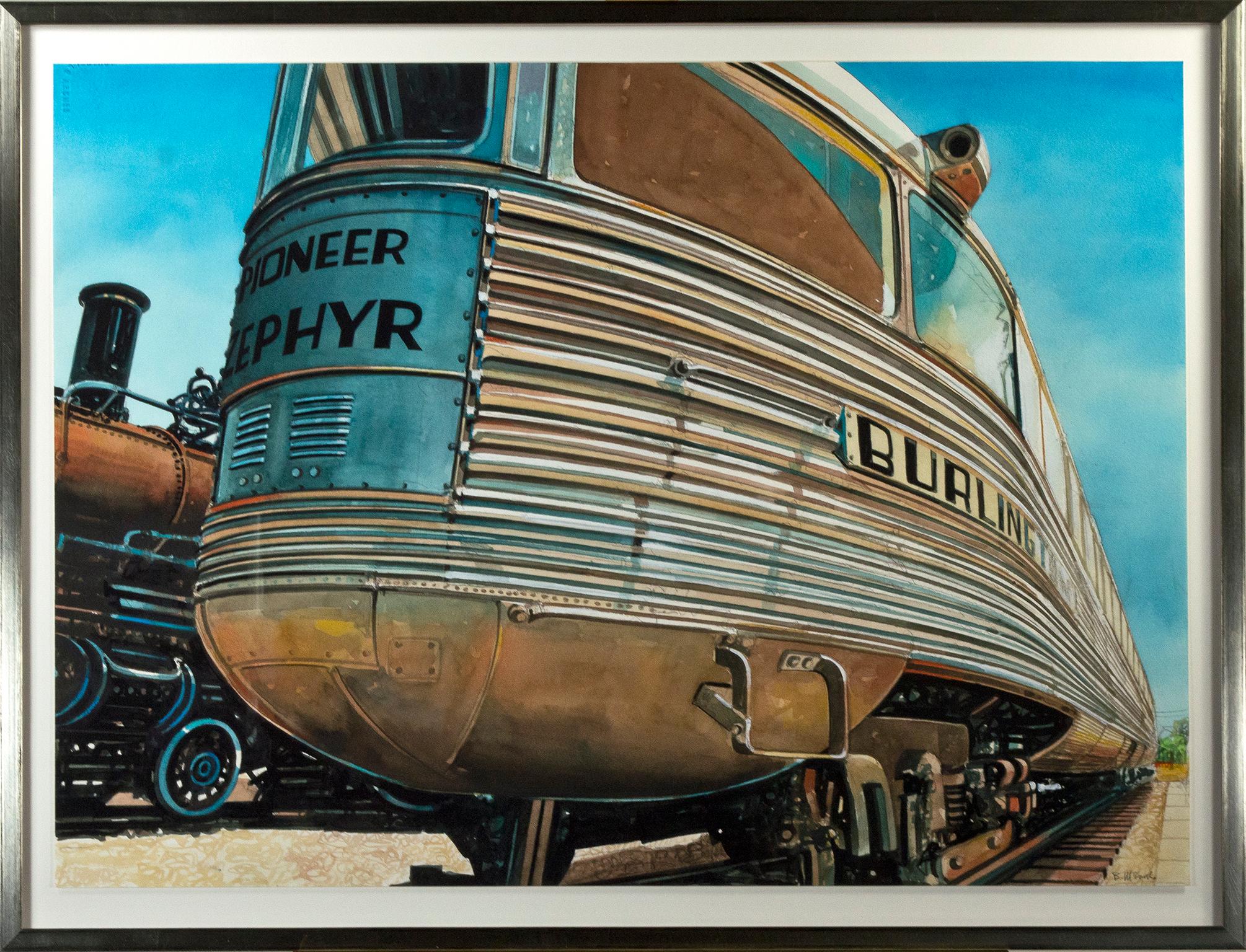 „Pioneer Zephyr“, Aquarellgemälde, signiert von Bruce McCombs im Angebot 5