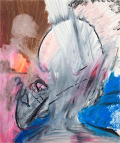 "Abstract Portrait, " Oil Pastel on Paper signed by Reginald K. Gee