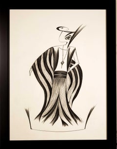 'Ava (1940s Art Deco Fashion Rendition)' art deco drawing by Jorge Ruiz-Martinez