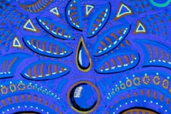 Blue Moon Acrylic on Ceramic Plate, 8.5 in, Contemporary, New