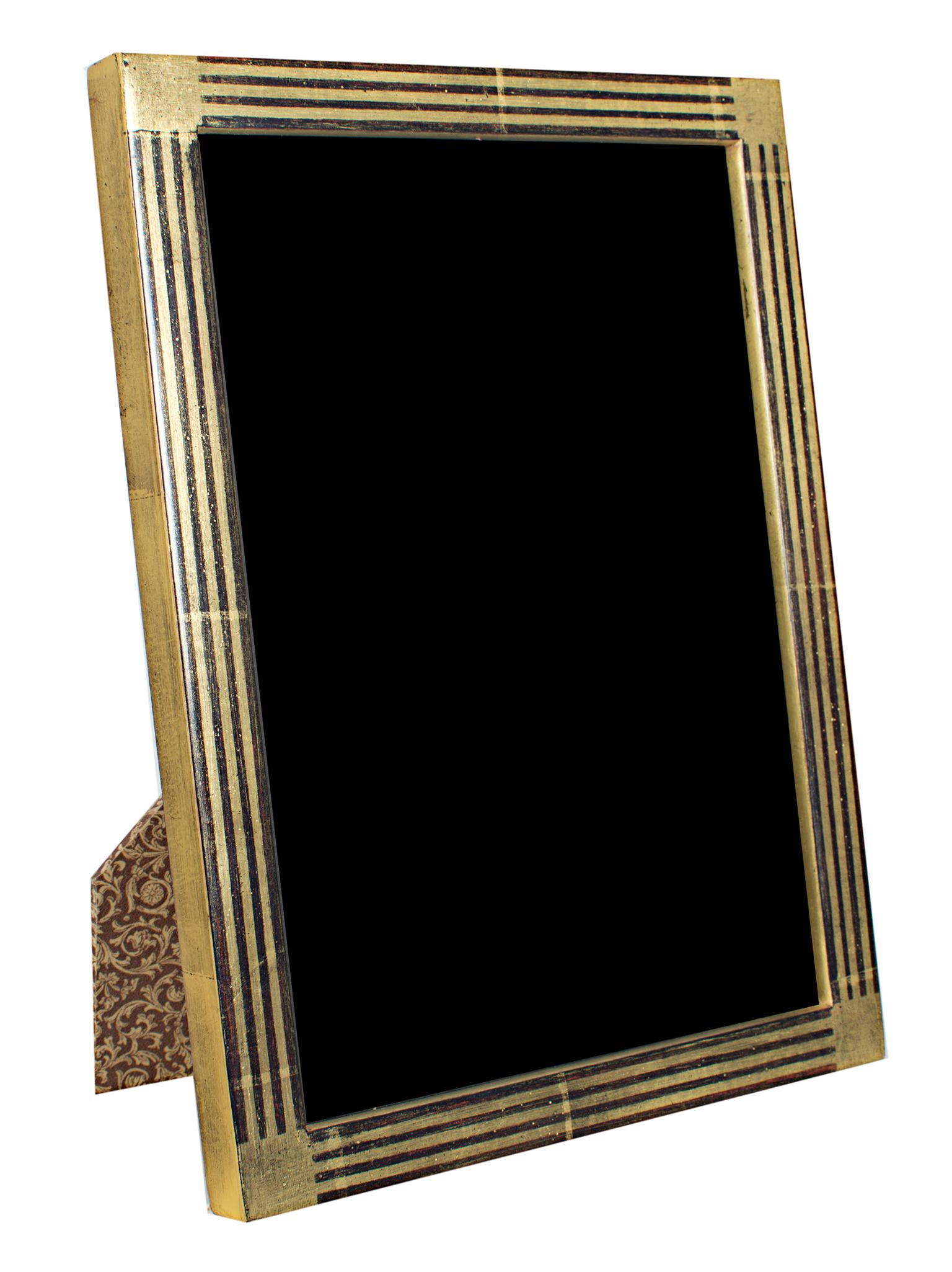 "Handmade 22K Gold Leaf Photo Frame, " Wood 5 x 7 in created in Romania - Art by Unknown