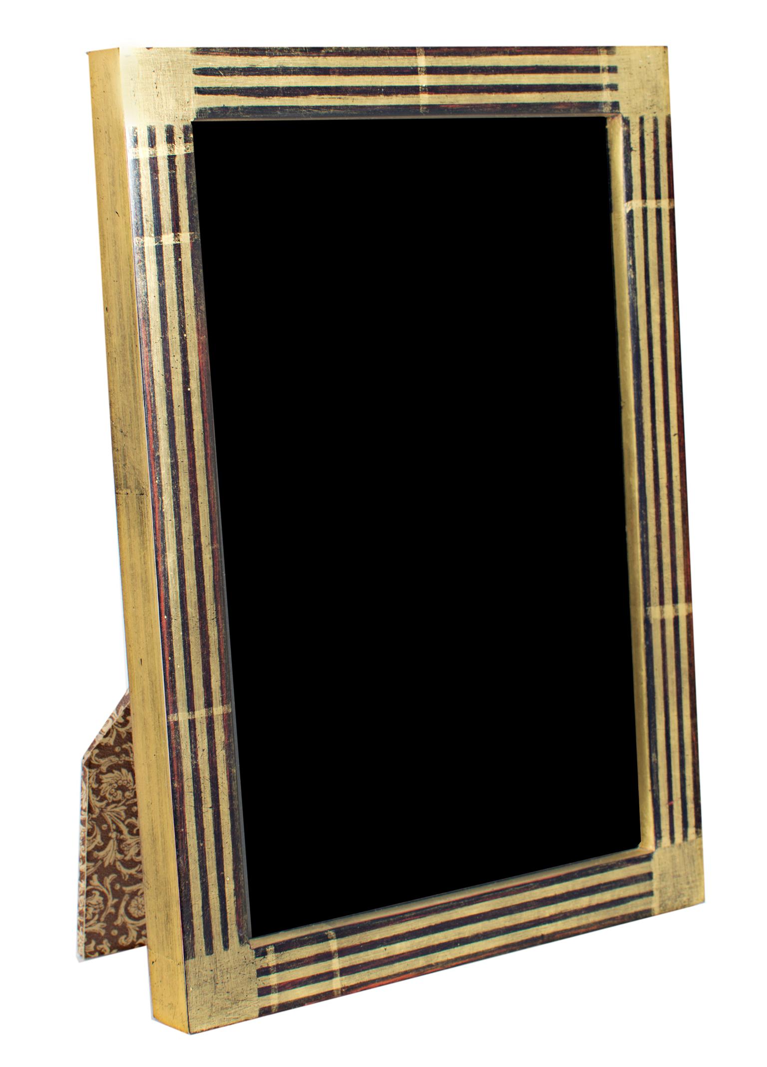"Handmade 22K Gold Leaf Photo Frame, " Wood 4 x 6 in made in Romania - Art by Unknown