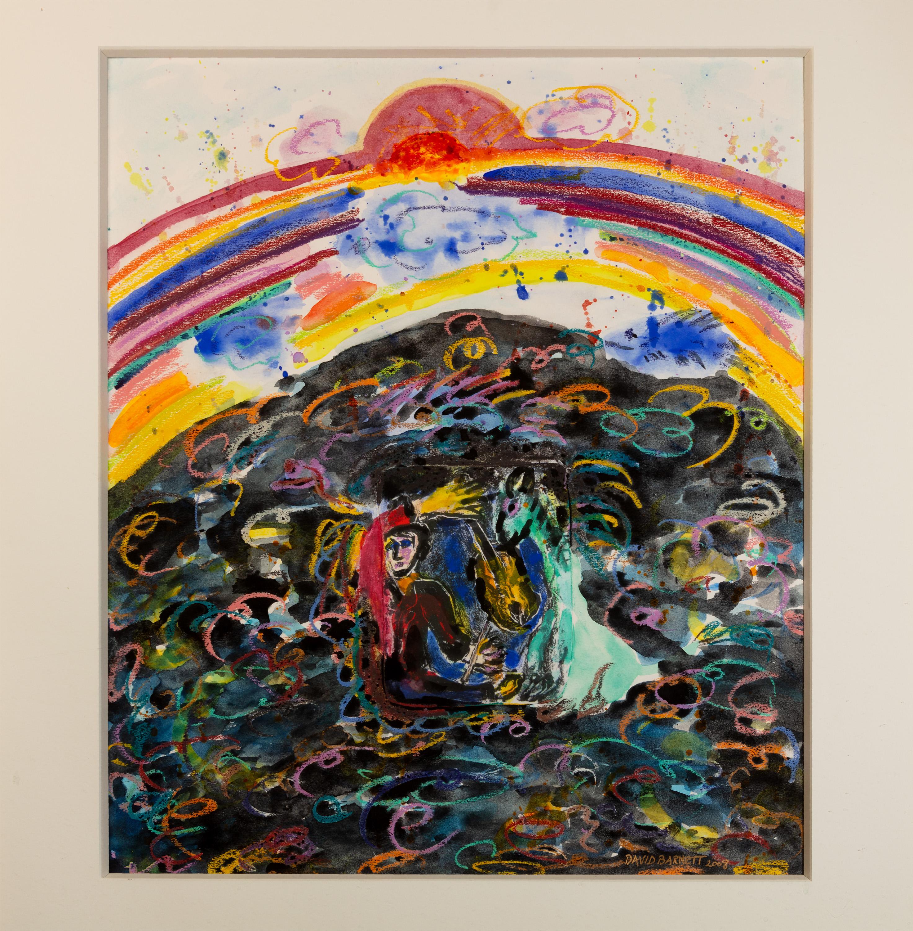 « Famous Artist Series : Homage to Chagall - Sunrise Sunset, » de David Barnett en vente 2